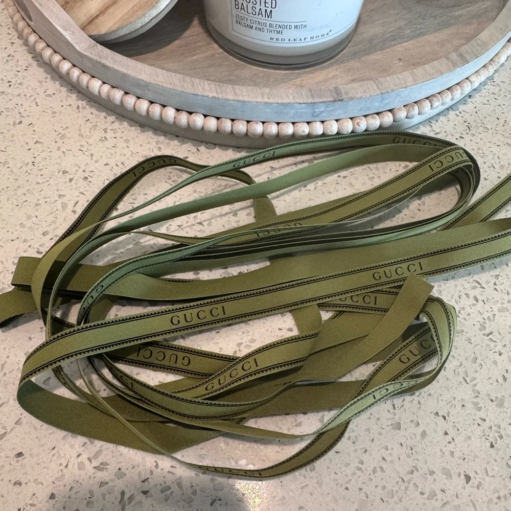 Gucci Green Ribbon with Logo